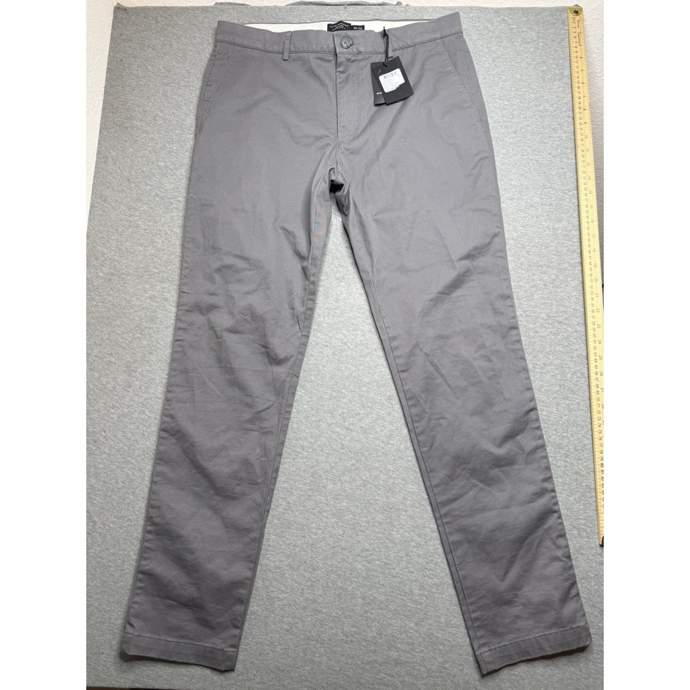 NWT Club Monaco Chino Pants Men 36x32 Gray Connor Modern Slim Fit Straight
